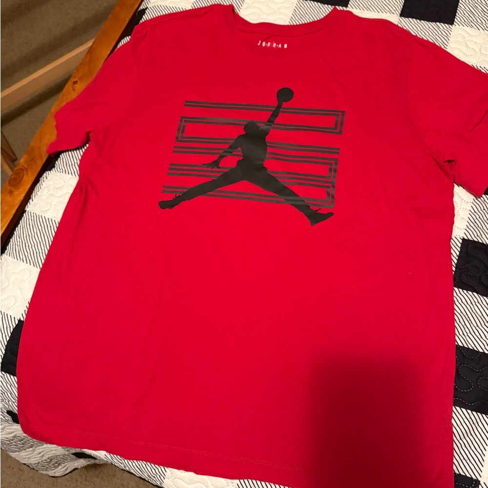 Jordan Red Tee with Black Jumpman Graphic